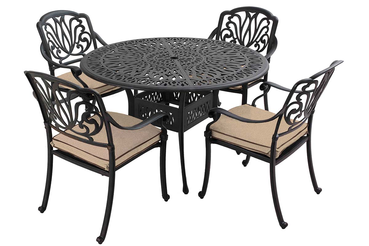 Amalfi 4 Seat Round Dining Set