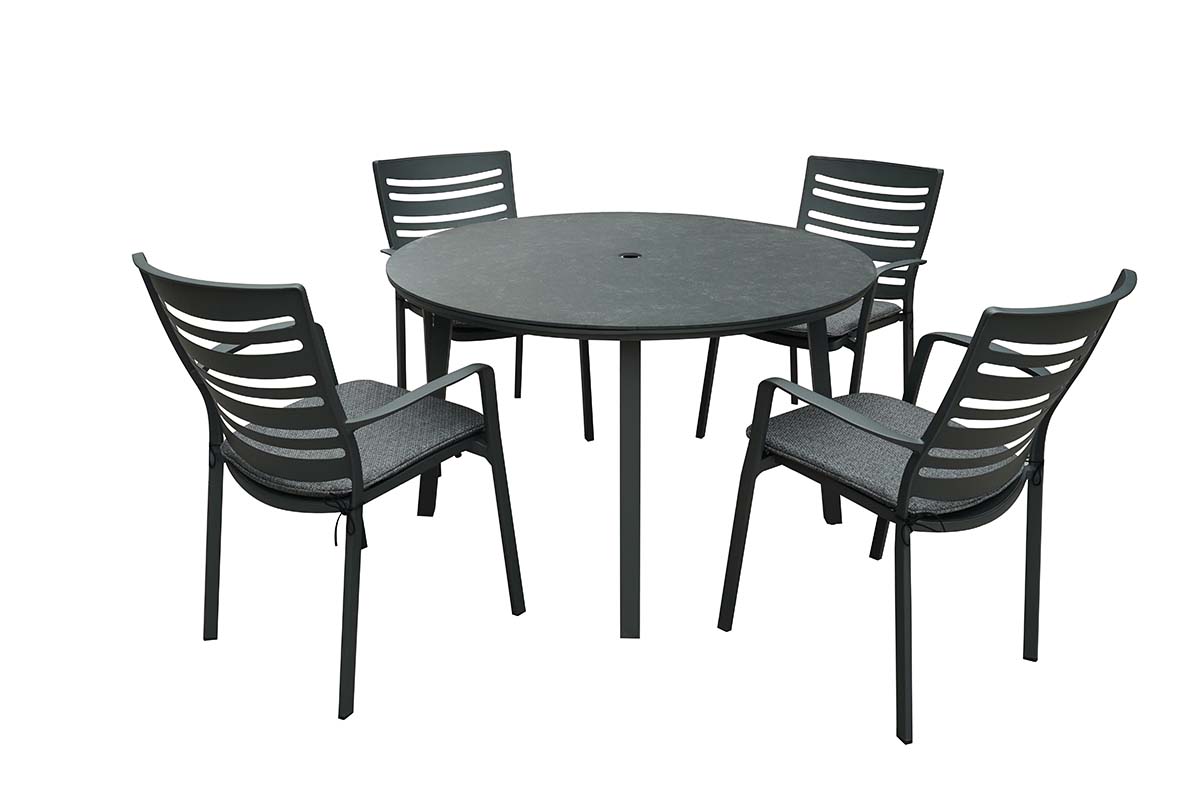 Aurora 4 Seat Round Dining Set